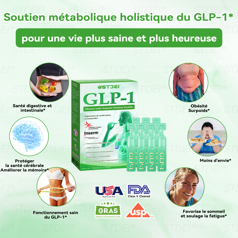 【Boutique officielle 】𝐒𝐓𝐃𝐄𝐈® 𝐆𝐋𝐏-𝟏 𝐌𝐢𝐧𝐜𝐞𝐮𝐫 𝐬𝐚𝐧𝐭é 𝐀𝐦𝐩𝐨𝐮𝐥𝐞 𝐒𝐨𝐥𝐮𝐭𝐢𝐨𝐧 𝐛𝐮𝐯𝐚𝐛𝐥𝐞 - 👨‍⚕️ Obésité, maladies cardiovasculaires, diabète, apnée du sommeil